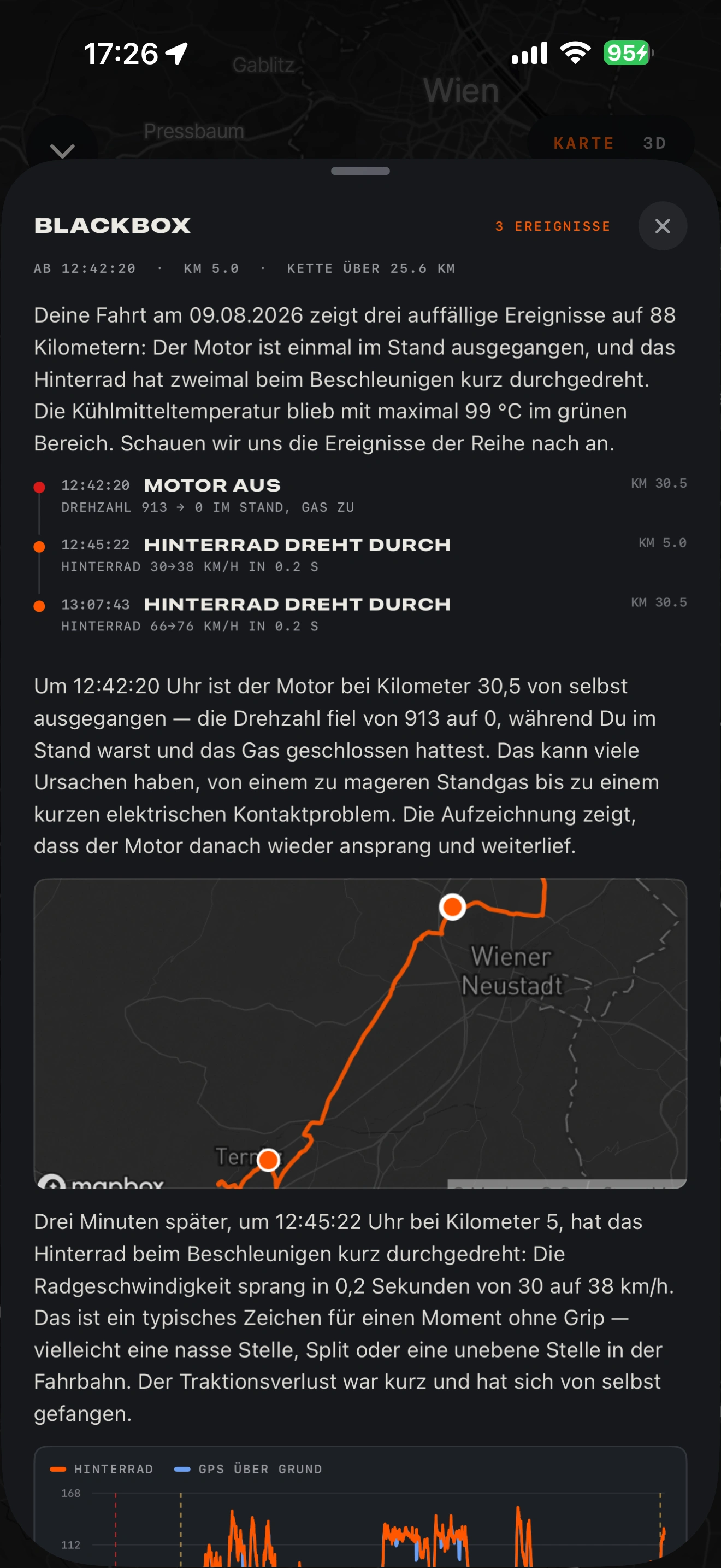 Blackbox-Bericht am iPhone